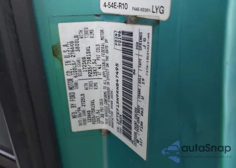 1994 Ford F150 из США, поврежденный, VIN 1FTEF15N9RNB47495